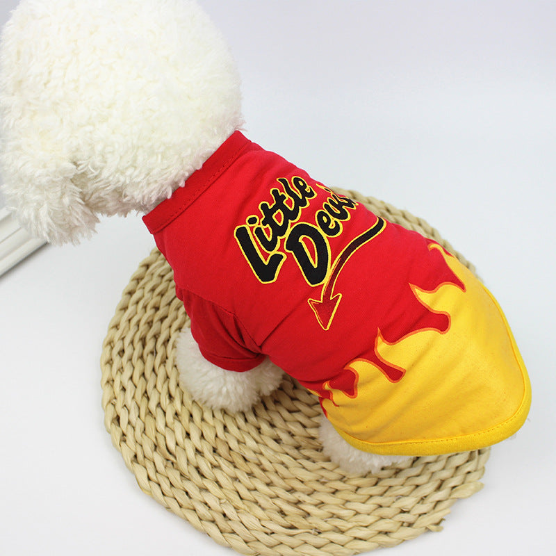 Clothes spring and summer clothing cartoon print T-shirt Teddy pet clothing