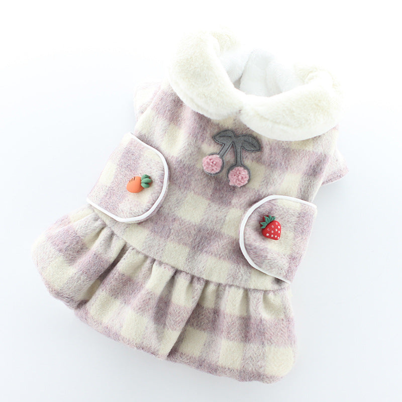 Plaid Skirt Pet Dog Clothes VIP Baby