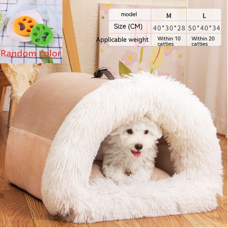 New Splice Portable Pet Nest Portable Autumn And Winter Warm Dog Nest Moisture-proof Long Fur Cat Nest Pet Nest