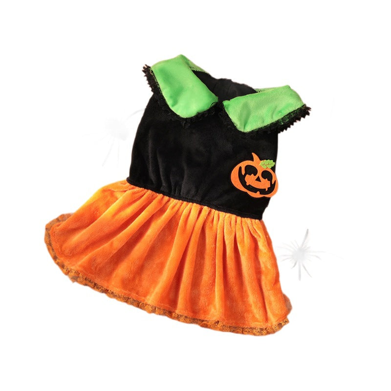 New Arrival Pet Costume Halloween Classic Pumpkin Skirt Bichon Teddy Dog Cat Christmas Clothes