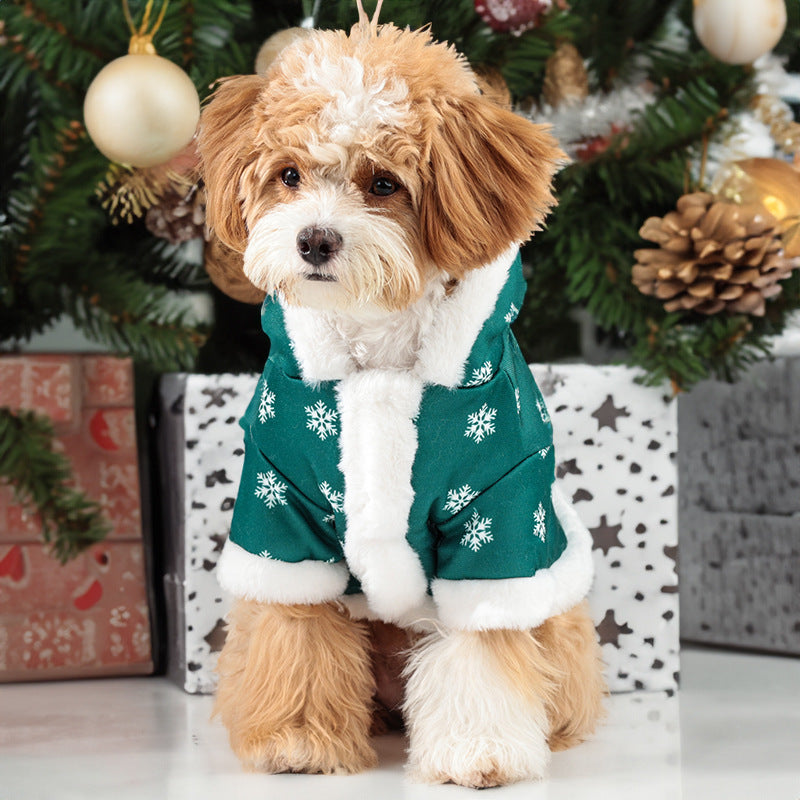 Christmas Cute Fleece-lined Thickened Pet Clothes