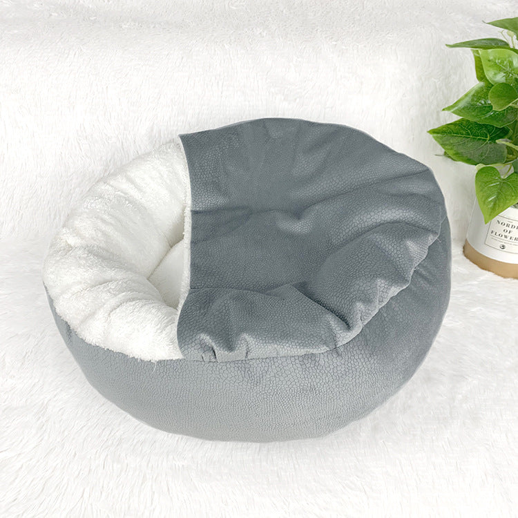 Semi-Enclosed Dog Mat With Thick Warm Cover Nest
