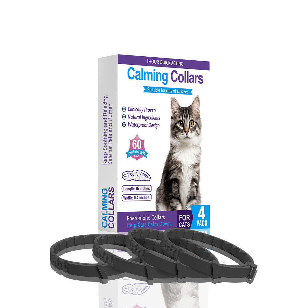 Set Of 4 Pheromone-Calming Collars For Cats And Dogs To Relieve Anxiety