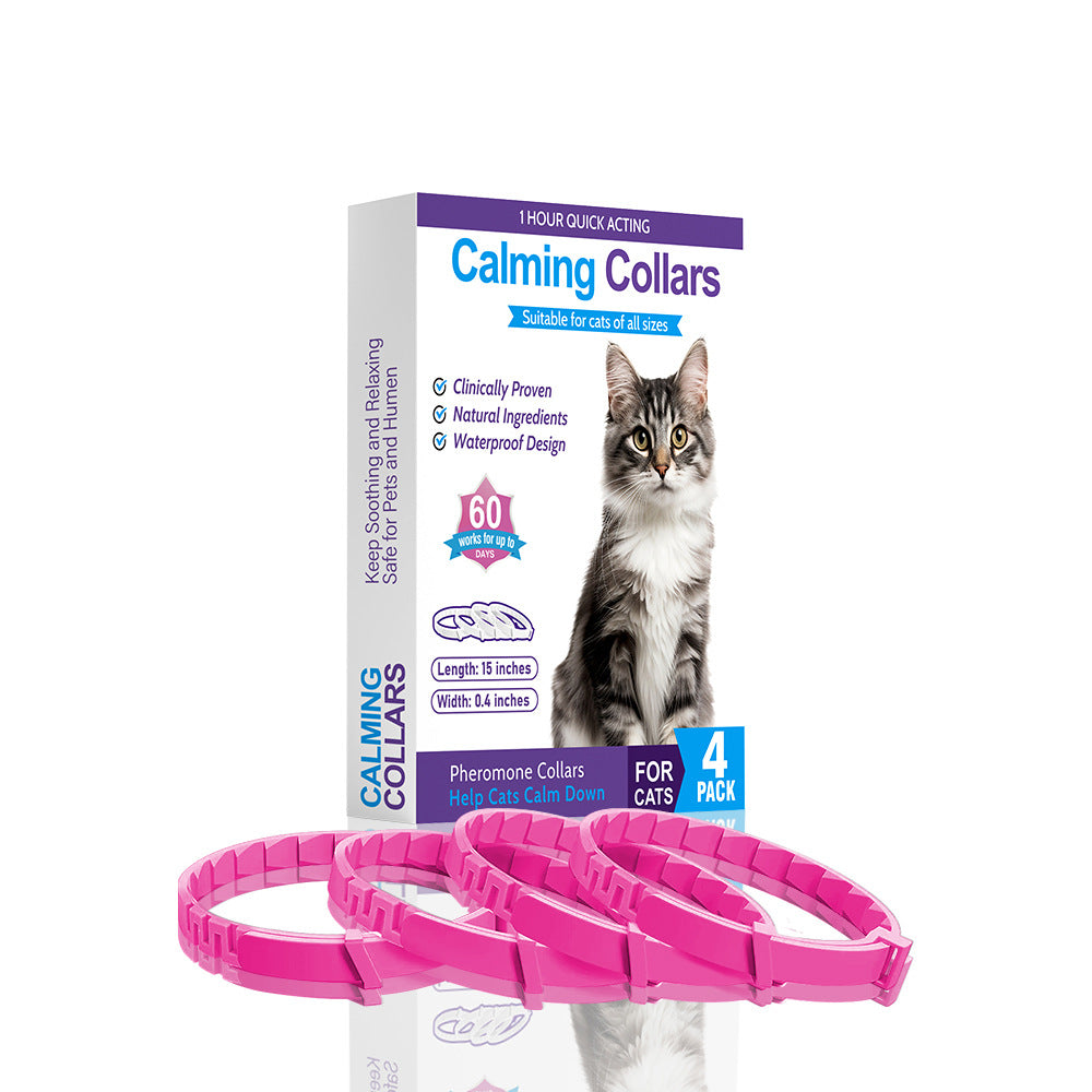 Set Of 4 Pheromone-Calming Collars For Cats And Dogs To Relieve Anxiety