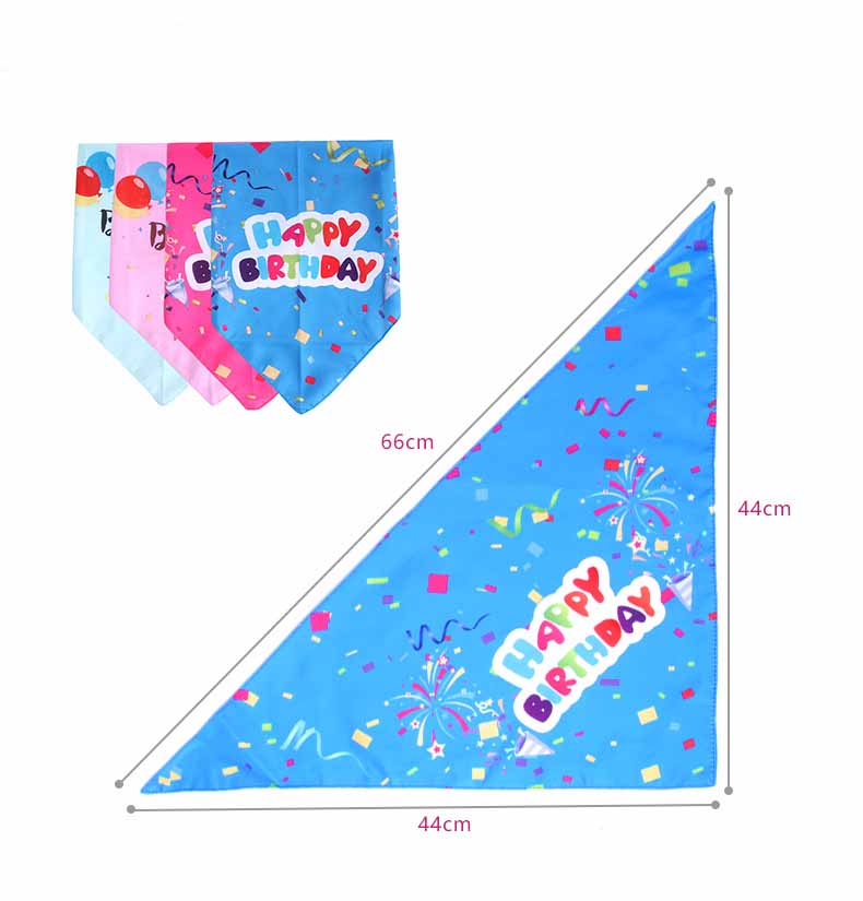 Cute Polyester Pet Birthday Triangle Scarf
