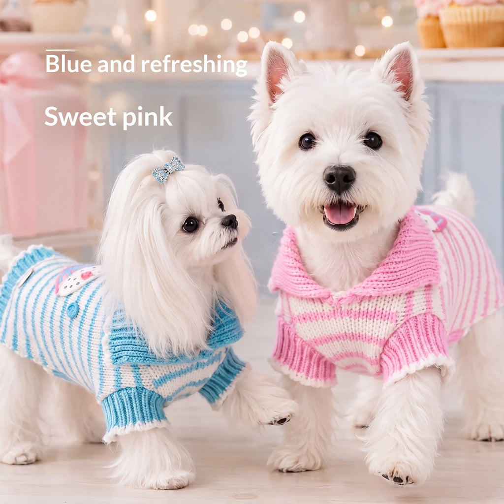 AutumnWinter Sweetheart-Neckline Warm Sweater Pet Outfit