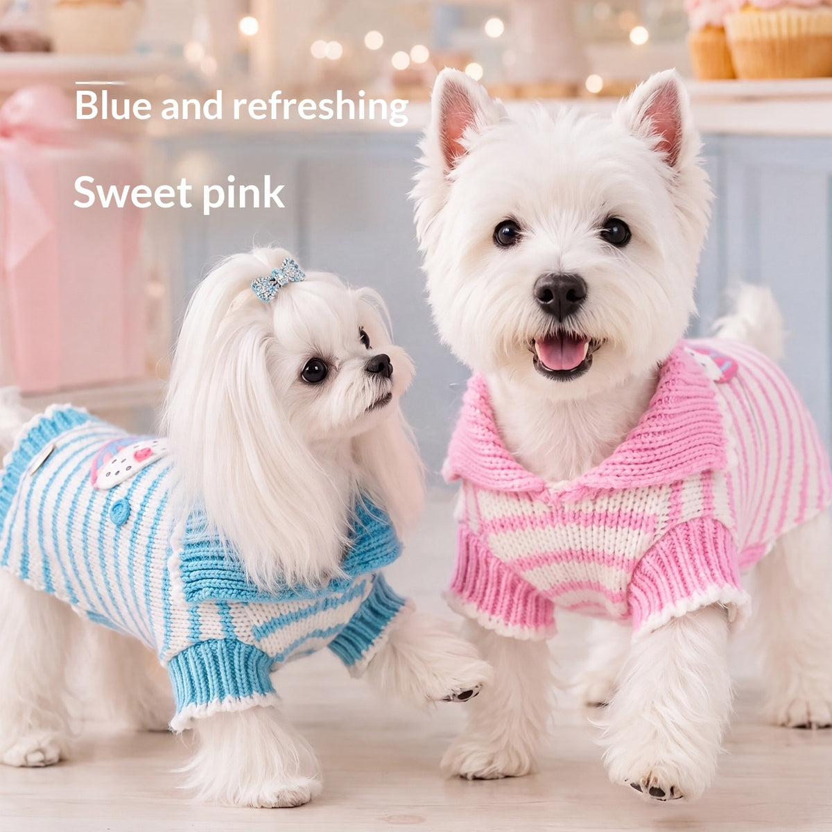 AutumnWinter Sweetheart-Neckline Warm Sweater Pet Outfit