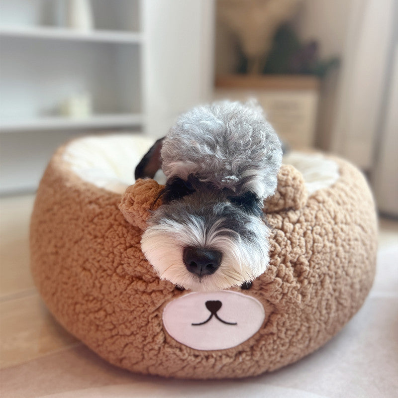 Cartoon Dog Nest Red Panda Nest Four Seasons Universal Autumn And Winter Plush Pet Nest Cushion Round Bed