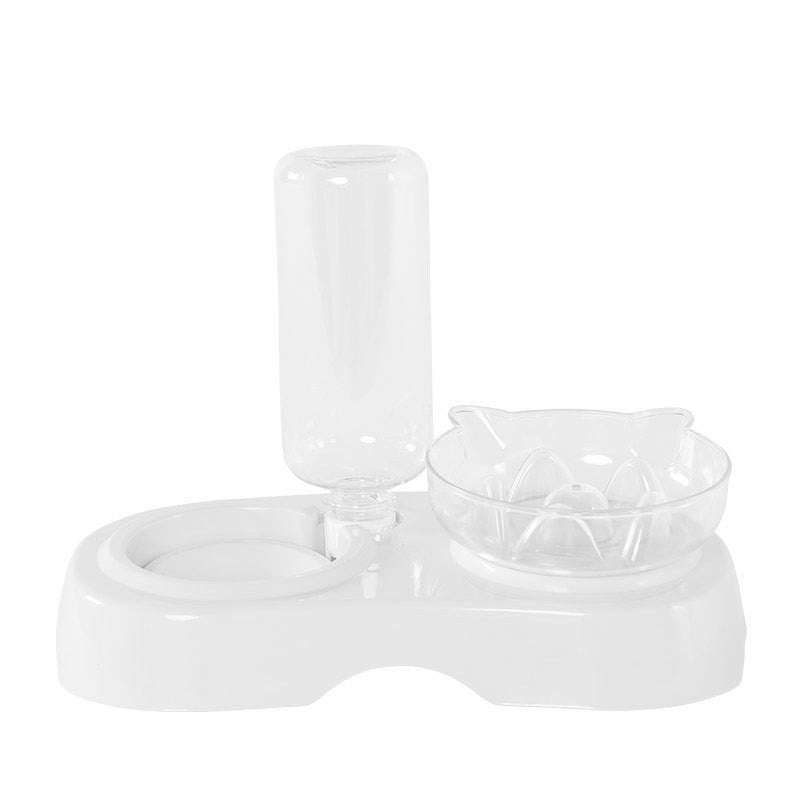 Transparent plastic feeding and drinking bowl
