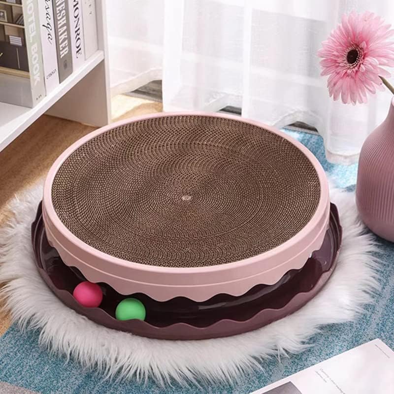 Round Cat Scratcher Toy Cat Scratcher Pad With Ball Interactive Training Exercise Mouse Play Toy With Ball Scratching Board Cat Scratcher Interactive