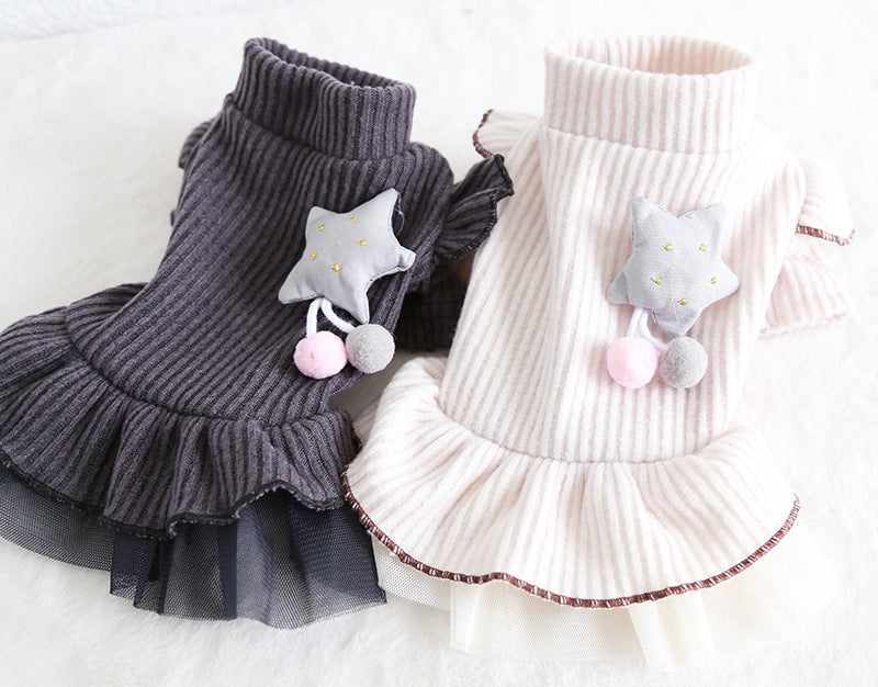 Petstyle XINGX Vintage Flounced Sleeve Skirt Cat Costume Pet Clothes Dog Clothes