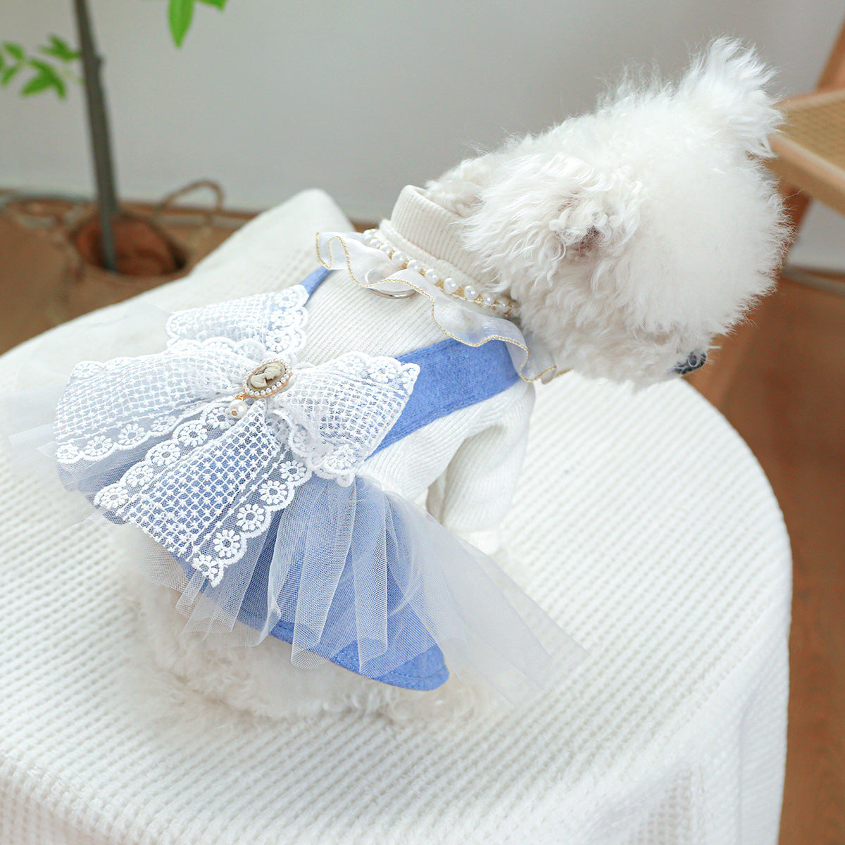 Pearl Lace Cute Pet Dog Cat Clothes And Dresses