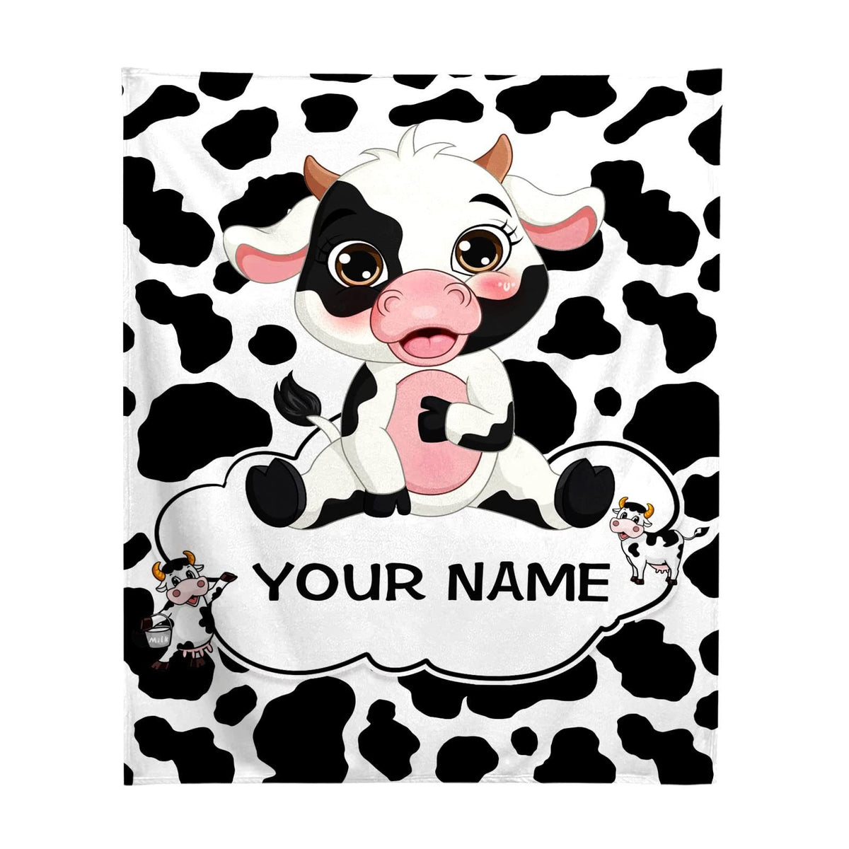 Cows Pattern Printed Flannel Digital Blanket