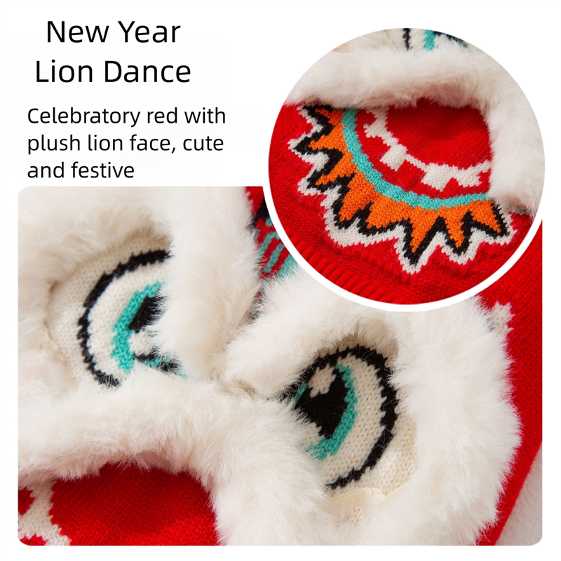 Cats' Autumn And Winter Warmth, Hairless Cats, New Year Lion Dance, Festive Two-legged Sweaters, Knitted Sweaters, Dog And Pet Cat Clothes