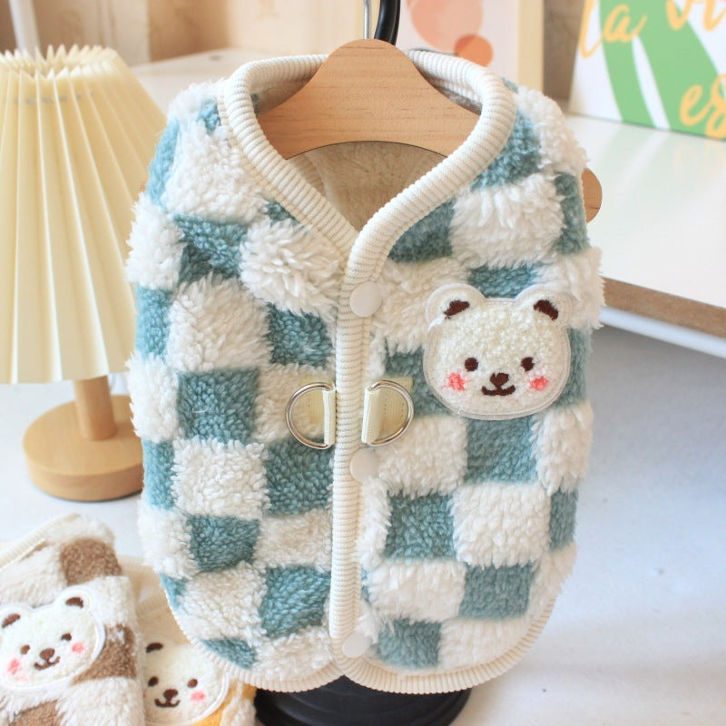 Autumn And Winter Dog Clothes Pet Velvet Thermal Vest