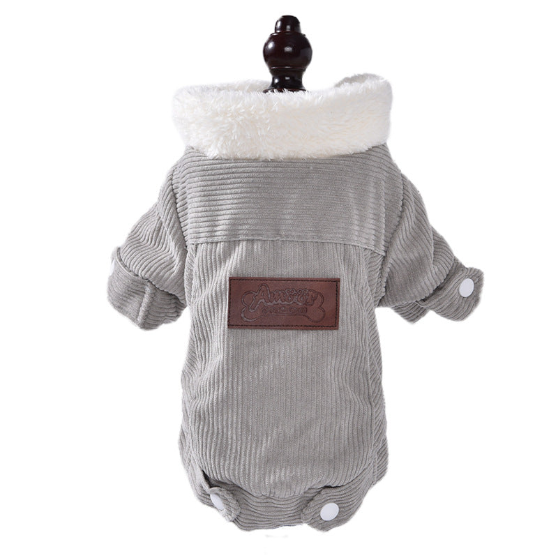 Dog Clothes Autumn And Winter Fleece Lined Padded Warm Keeping Lambswool Vest Cat Pet Clothing
