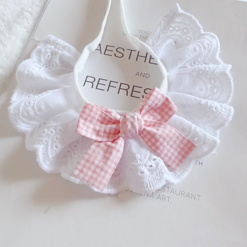 Cat Pure Cotton Lace Bib Saliva Pet Bow Cute Scarf Decorative Bib Dog Bib Accessories