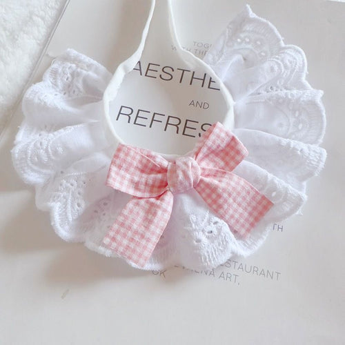 Cat Pure Cotton Lace Bib Saliva Pet Bow Cute Scarf Decorative Bib Dog Bib Accessories
