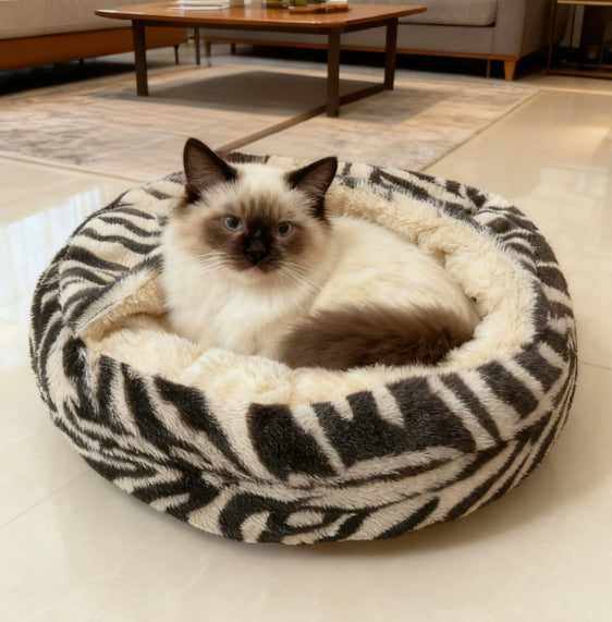 Warm Polar Fleece Nest Covered Bed For Sphynx Heat Retention For Hairless Cats