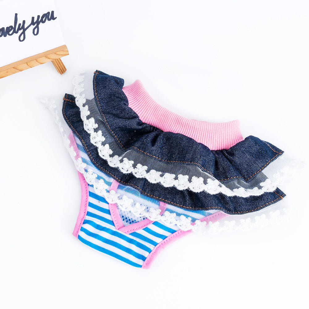 Female Canine Menstrual Panties Menstrual Safety Pants Princess Bowknot