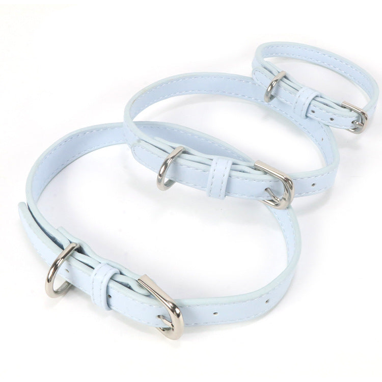 Leather Pet Collar For Small To Medium-sized Dogs With A Pull Rope