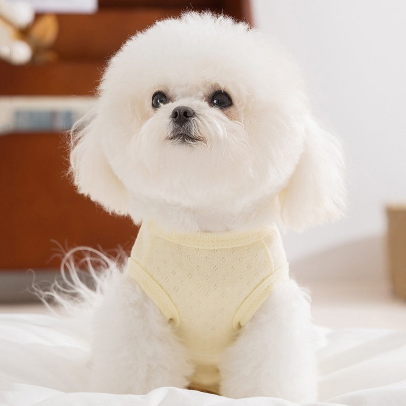 Spring And Summer Dogs, Small And Medium-sized Dogs, Simple And Fashionable Fabric Label Baby Belly Clothes, Cat Four-legged Air-conditioned Suits