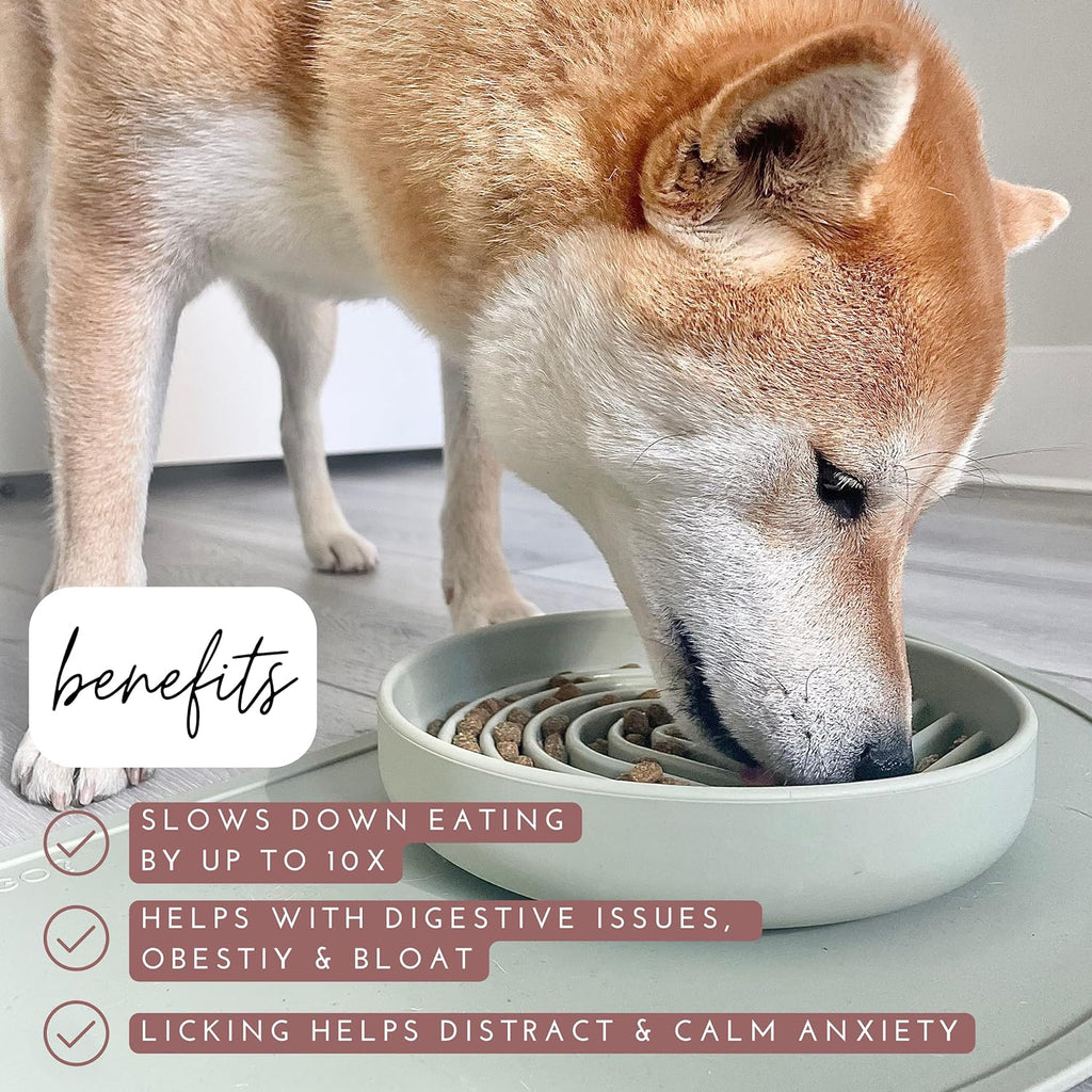 The Slowdown Bowl Silicone Slow Feeder For Dogs Puppies Slow Eating Modern Lick Mat Design Reduces Gulping Dishwasher Fit For All Breed Mealtime