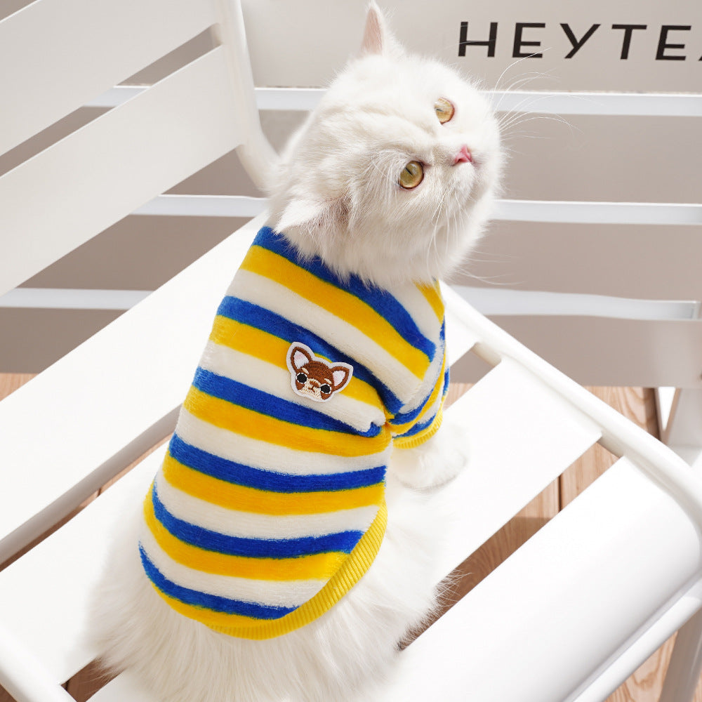Pet Clothing Warm Embroidered Dog Cat Clothes