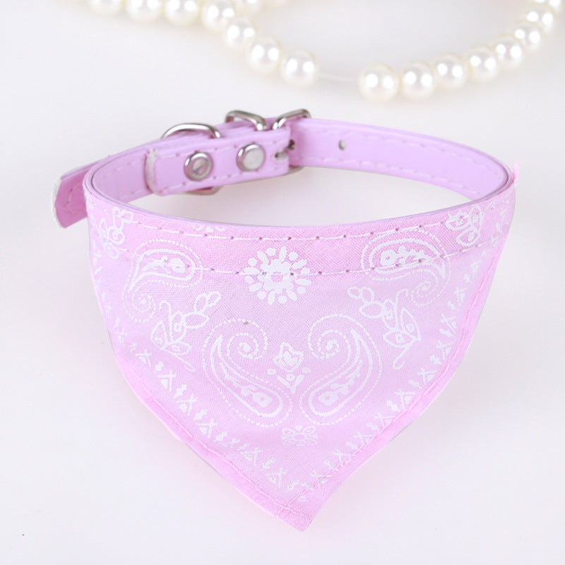 Pet Fashion Print Collar Triangle Saliva Towel