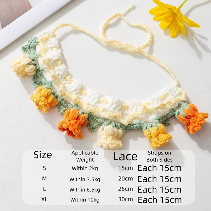 Pet Hand-woven Necklaces, Cute Cat Knitted Necklaces, Kitten Neck Rings, Small Dog Neck Decorations