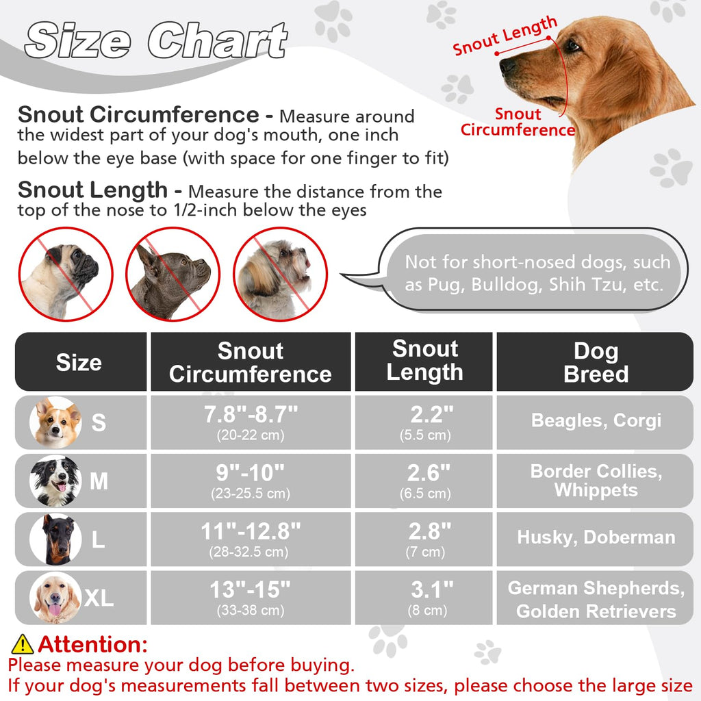 Dog Muzzle, Soft Air Mesh Muzzles For Large Sized Dogs, Breathable Dog Mussels For Scavenging Biting Licking & Barking, Adjustable Mouth Guard With