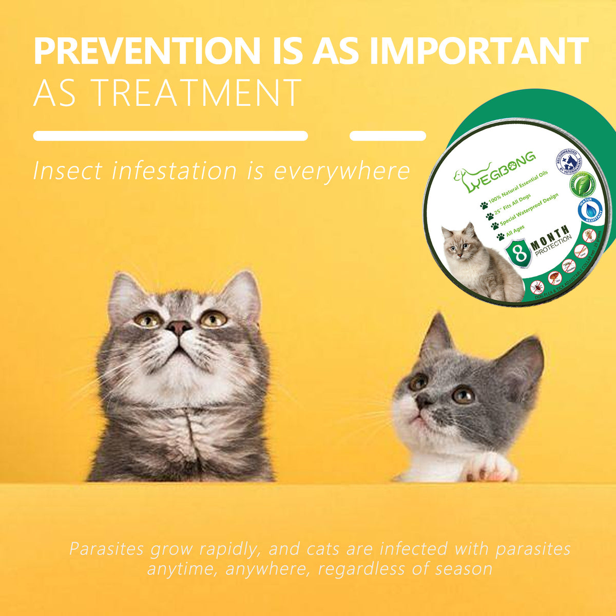 Pet Insect-proof Collar Adjustable Insect Repellent