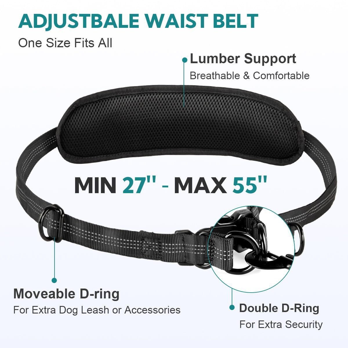 New Product With Waist Bag Running Leash Pet Leash Sports Running Leash