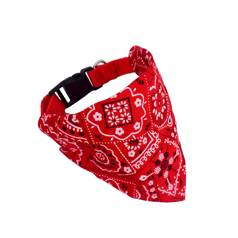 Pet's Saliva Towel Polyester Printed Small Dogcat Retractable Collar Triangular Binder