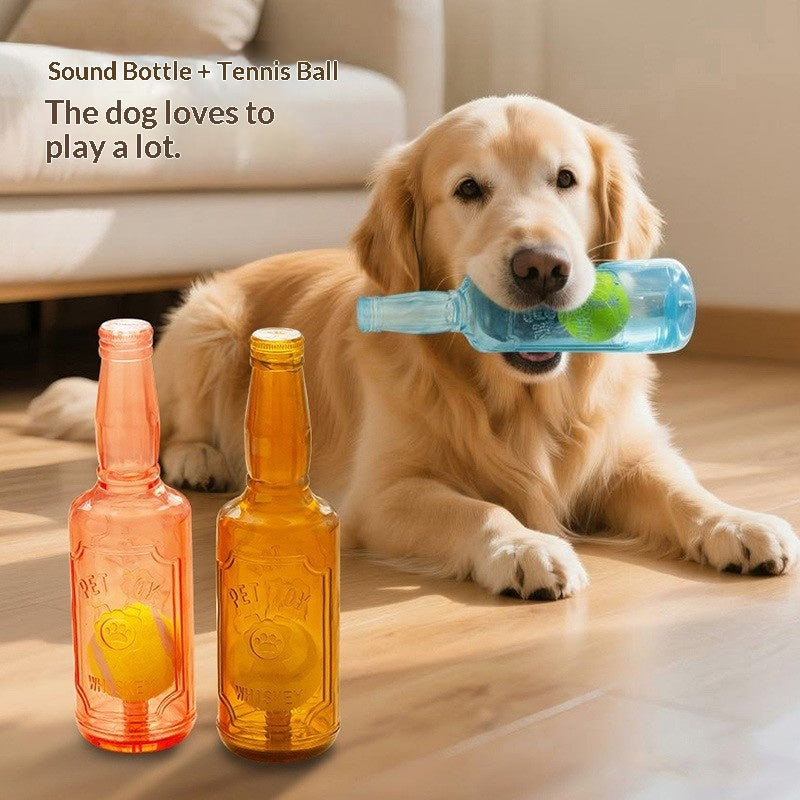 Pet Interactive Dog-Sounding Tennis Ball Bottle