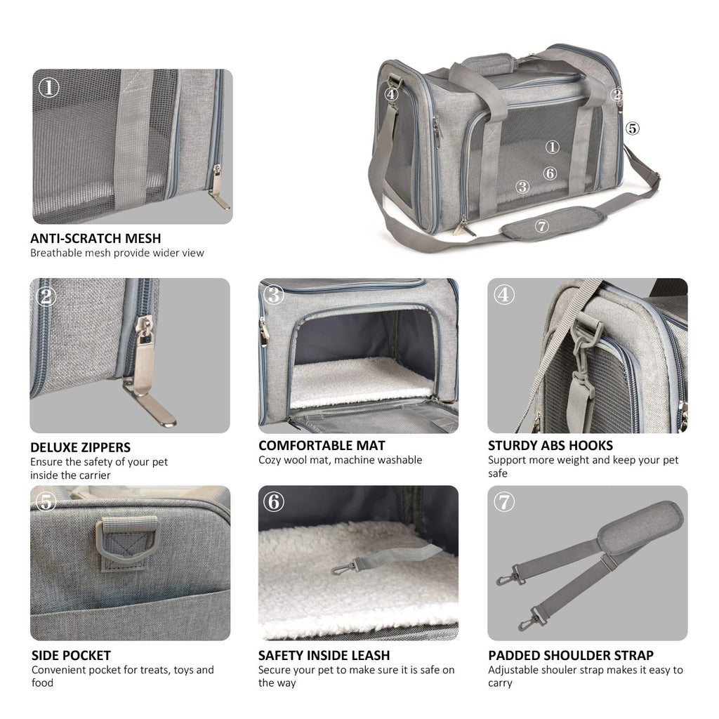 Cat Carriers Dog Carrier Pet Carrier For Small Medium Cats Dogs Puppies, TSA Airline Approved Small Dog Carrier Soft Sided, Collapsible Waterproof