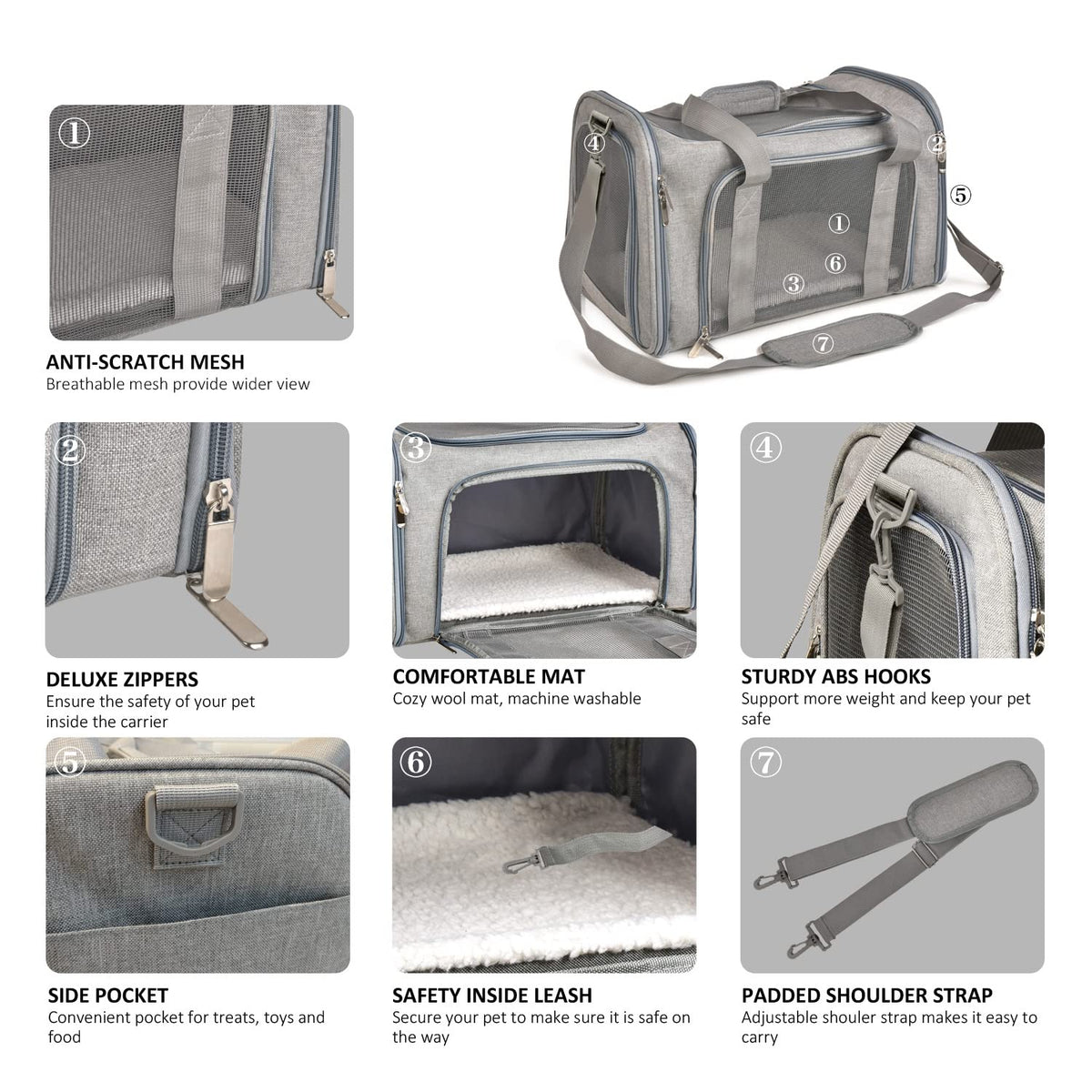 Cat Carriers Dog Carrier Pet Carrier For Small Medium Cats Dogs Puppies, TSA Airline Approved Small Dog Carrier Soft Sided, Collapsible Waterproof