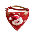 Christmas Pet Large Handkerchief Scarf, Red Santa Claus And Christmas Tree Pattern, One Size Suitable For All 9.06-15.75 Inches.Adjustable Festival