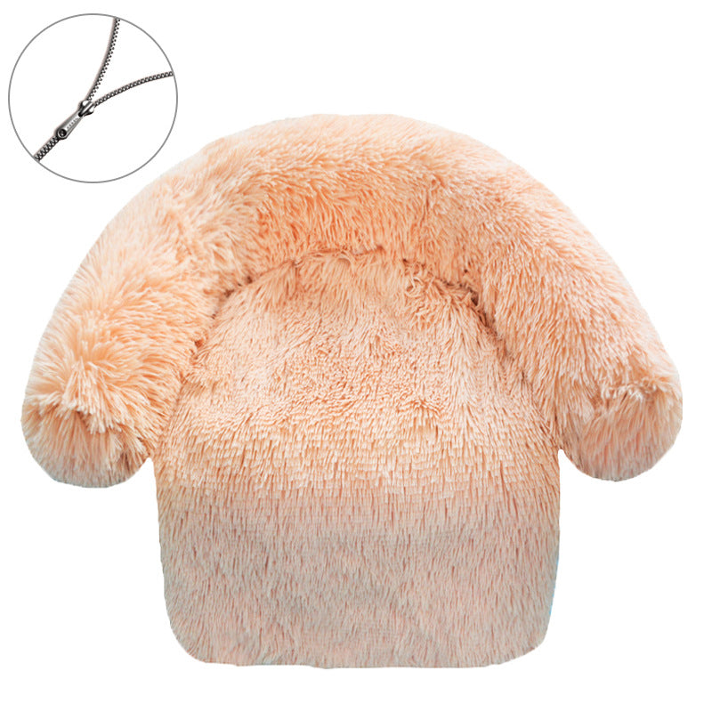 Zipper Removable Washable Plush Kennel Plush Blanket Integrated Pet Bed Dog Sofa Bed Delivery Standard