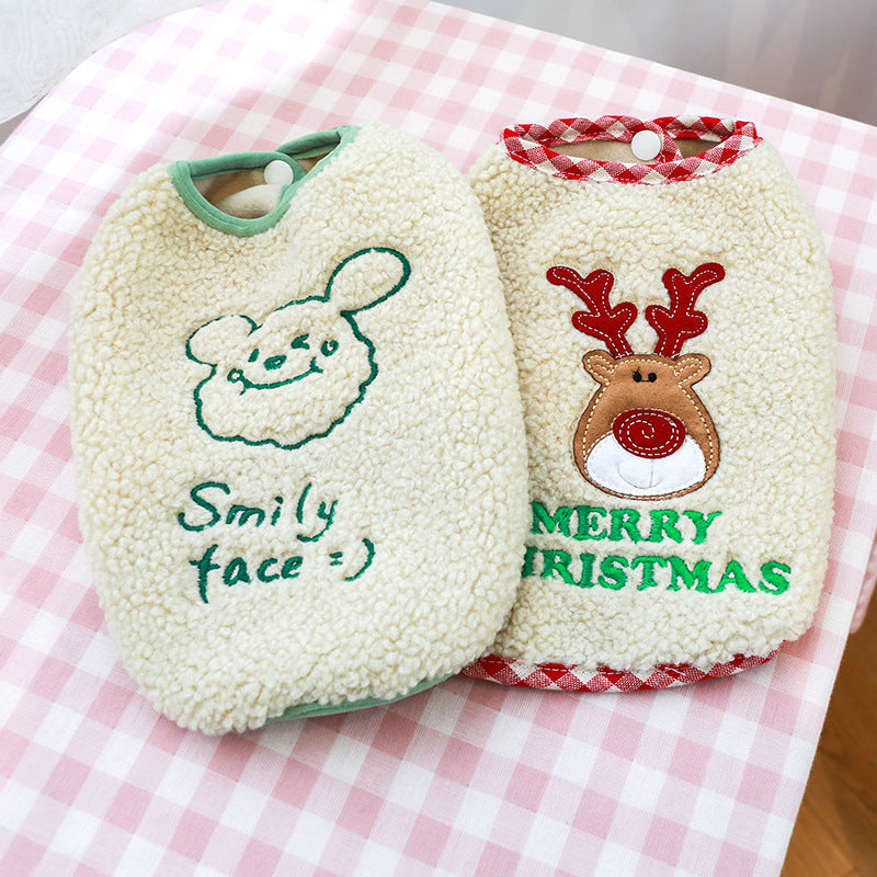 Bichon Christmas Day Elk Embroidered Warm Smile Vest