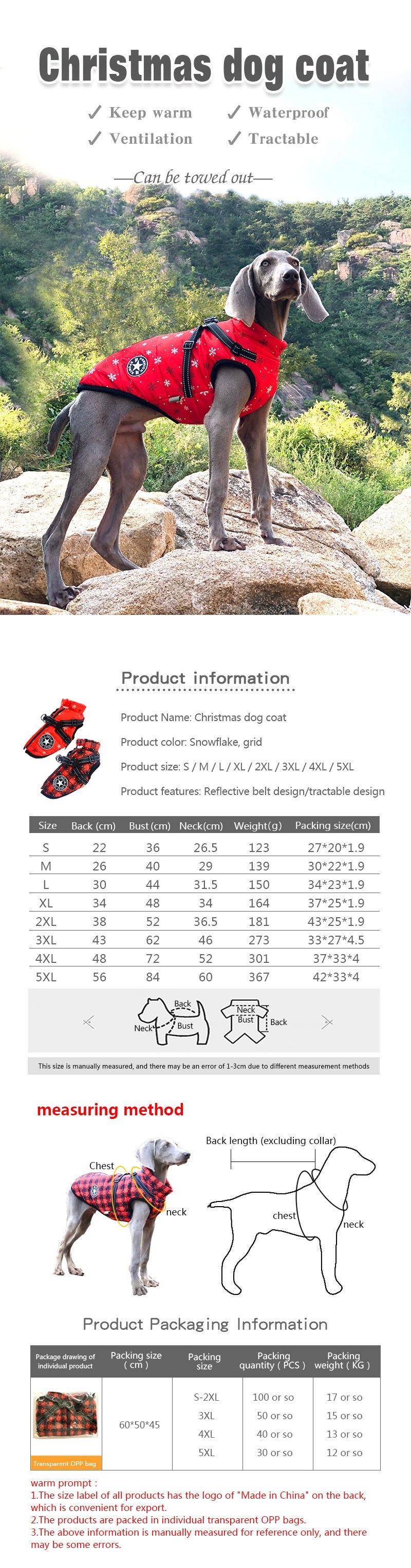 New Pet Reflective Cotton-padded Coat