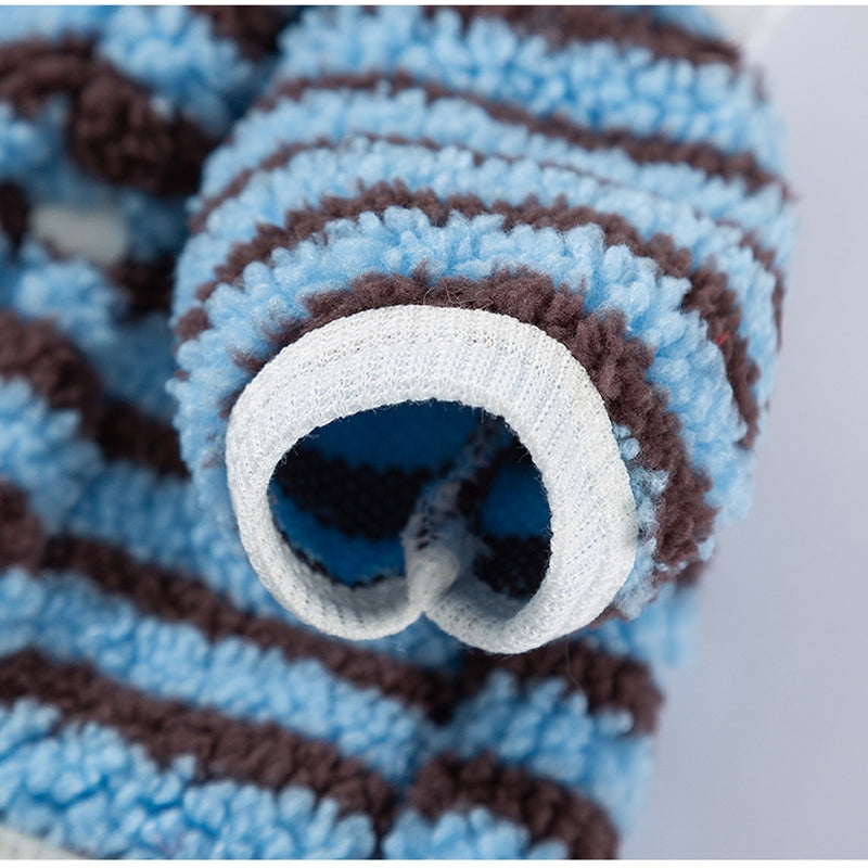Soft Plush Striped Pet Shirt, Cozy Button-Down Puppy Sweater For Small Dogs And Cats, Warm Winter Fleece Dog Clothing, Comfortable Puppy Outfit For