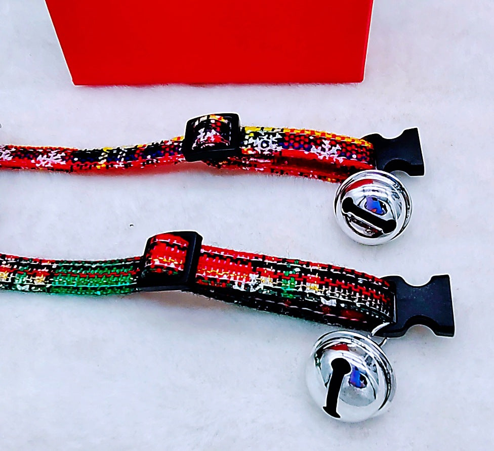 Simple Christmas Snowflake Canvas Pet Collar