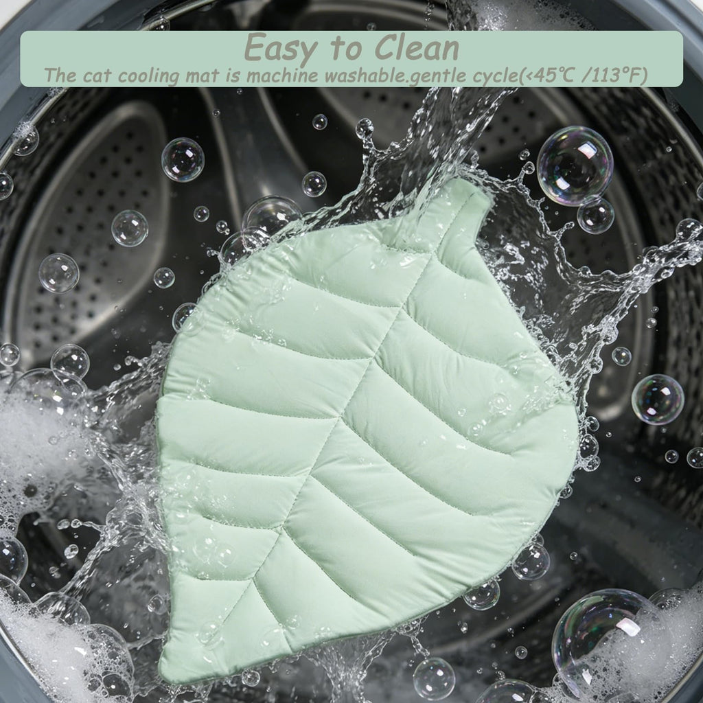 Cat Cooling Mat Cat Leaf Bed Mat Comfortable Soft Fabric Breathable Cozy For All Seasons Ideal For Cats Small Pets