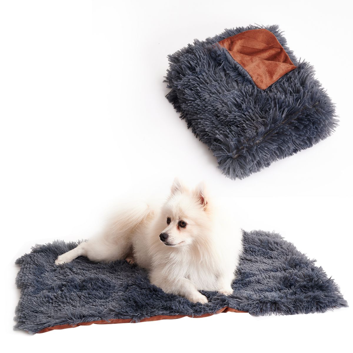 Grey Pet Cushion Plush Warm Dog Blanket Four Seasons Available Cat Blanket Dog Dual Purpose Pet Cushion Sofa