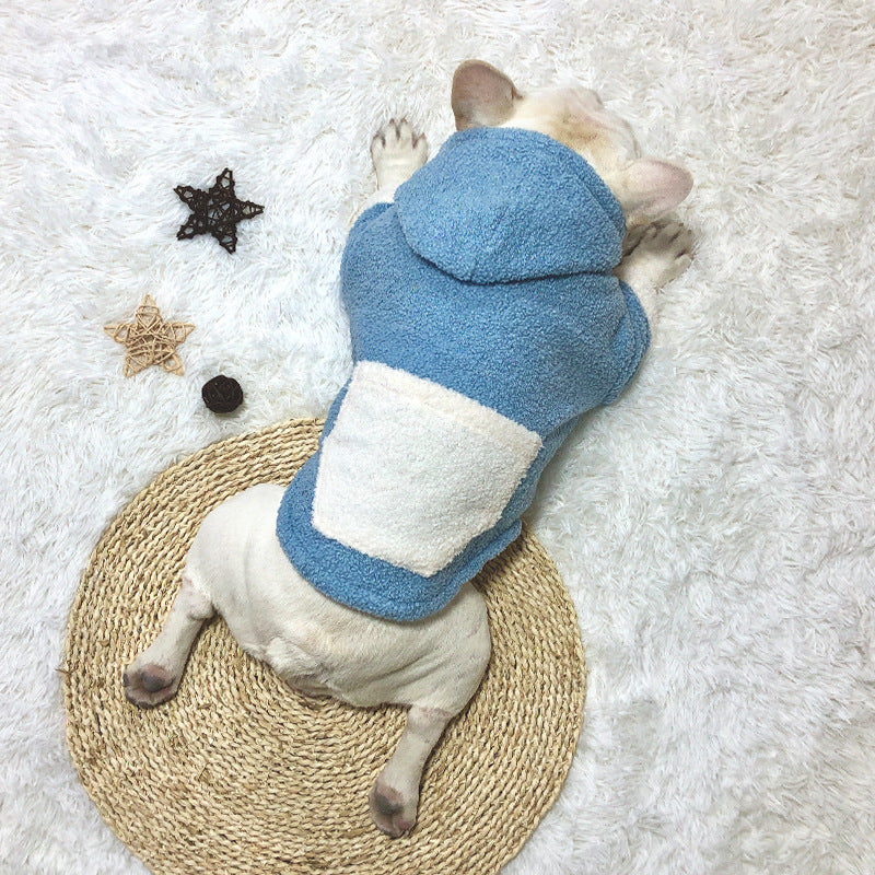 Plush thick warm pet dog clothes