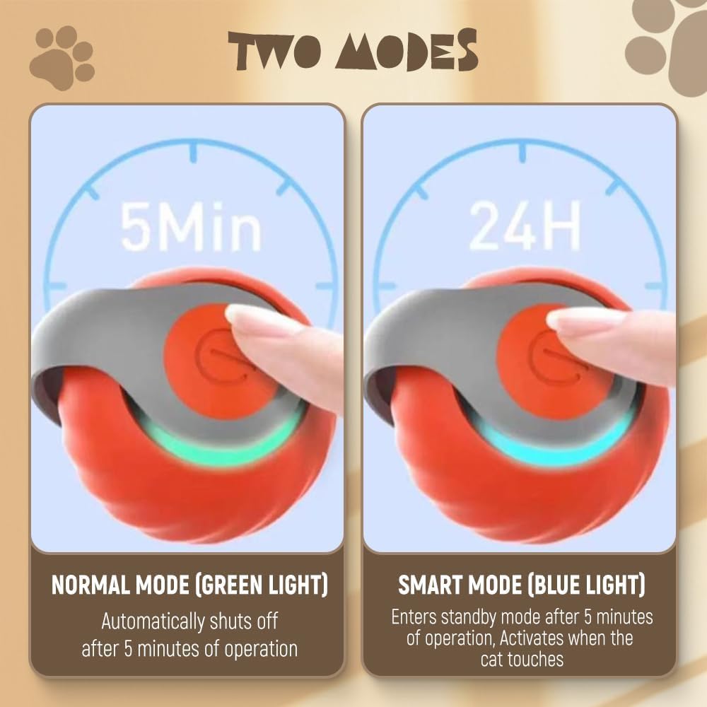 Interactive Cat Toys Balls For Indoor Cats Dogs Rolling Ball Motion Activate Rolling Ball With Touch Control Interactive Self Moving Balls Toys For