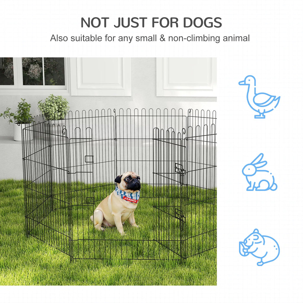 30inch 8-Panel Octagon Pet Exercise Playpen Crate Foldable Dog Cage Pen Puppy Kennel, Black