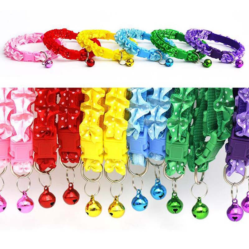 Cute Lace Sweet Pet Collar Necklace Dog Cat Collar With Bell