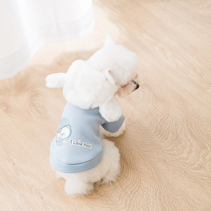 Dog Cat Hooded Sweater Cartoon Pet Clothes
